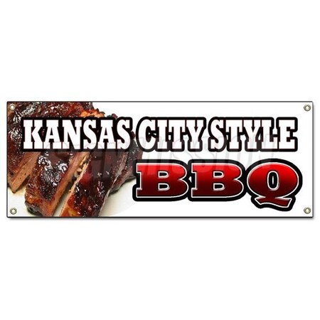 KANSAS CITY STYLEBBQ BANNER SIGN Beef Brisket Ribs Pork Barbque Open